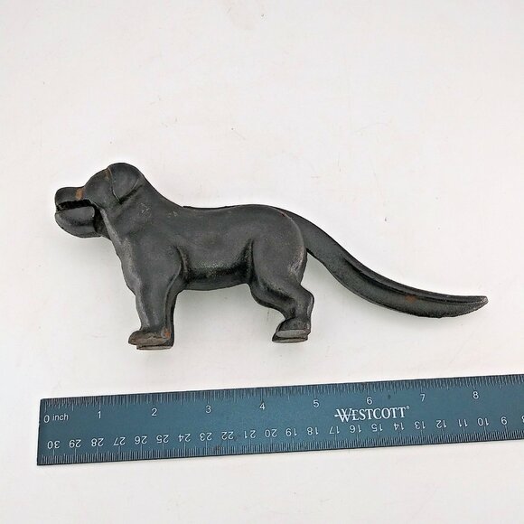 Vintage Cast Iron Black Labrador Dog Nutcracker Mechanical Primitive - Picture 6 of 10